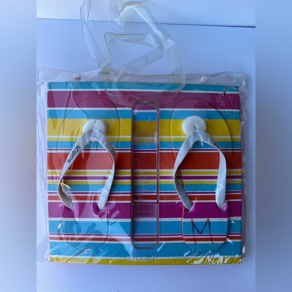 NEW Women’s Swatch Flip-Flops Us Size 6.5 Multicolor With No Watch Case